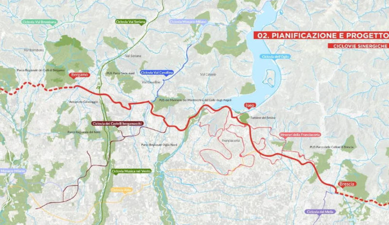 Bergamo–Brescia Cycle Route Map