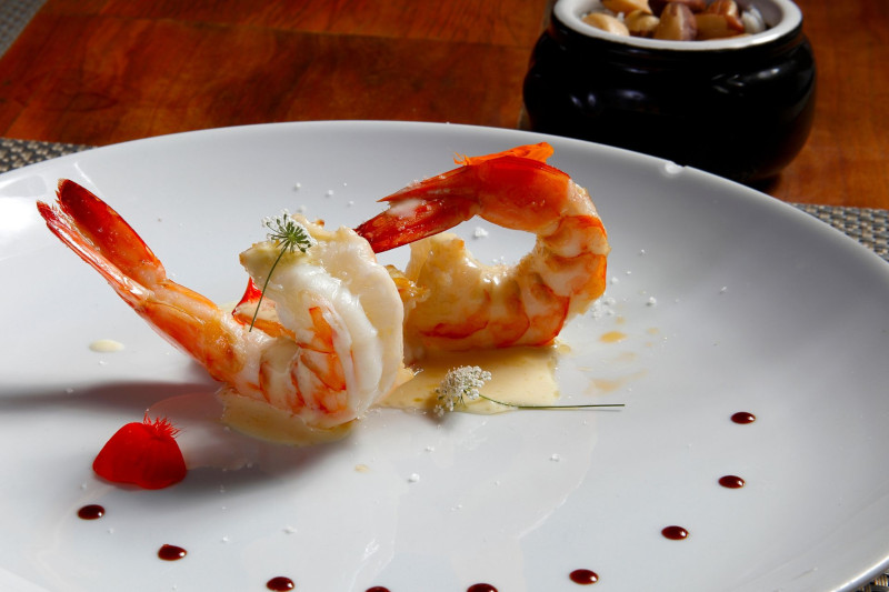 Gamberi In Ristorante Stellato Bergamo